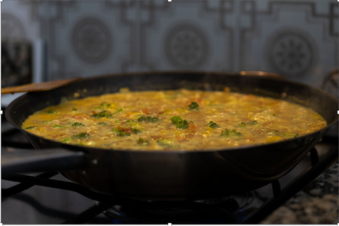 Spinach dhal (lentil soup)